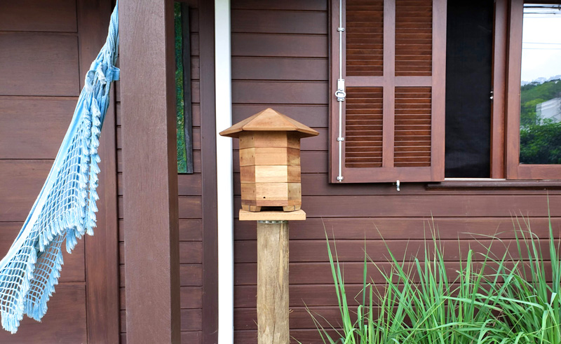 Casinha de Abelhas Sem Ferrão enfeitando a varanda
