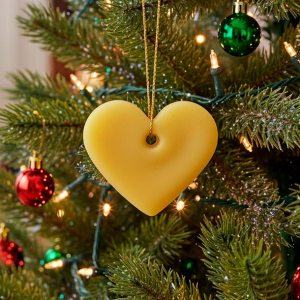 Enfeite de Natal em Cera de Abelha Coração