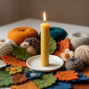 Vela em Cera de Abelha Alveolada 10cm