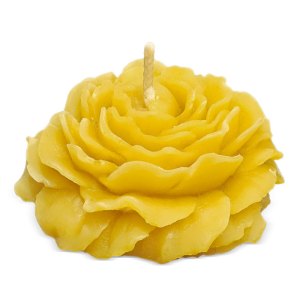 Vela Flor Rosa Grande em Cera de Abelha